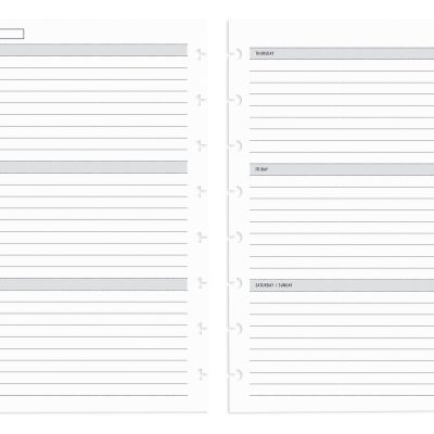 TUL® Discbound Undated Weekly/Monthly Refill Pages, Junior Size, 68 Sheets