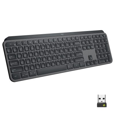 Logitech MX Keys Wireless Illuminated Keyboard for Business, Quiet Perfect-Stroke Keys, Logi Bolt Technology - Graphite - Wireless Connectivity - Bluetooth - 32.81 ft - iPhone, iPad, iPad mini, iPod, Tablet, Desktop Computer, Notebook, Smartphone
