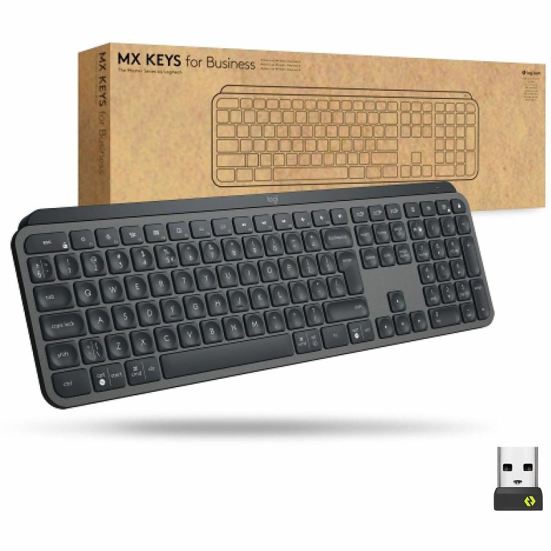 Logitech MX Keys Wireless Illuminated Keyboard for Business, Quiet Perfect-Stroke Keys, Logi Bolt Technology - Graphite - Wireless Connectivity - Bluetooth - 32.81 ft - iPhone, iPad, iPad mini, iPod, Tablet, Desktop Computer, Notebook, Smartphone - Image 10