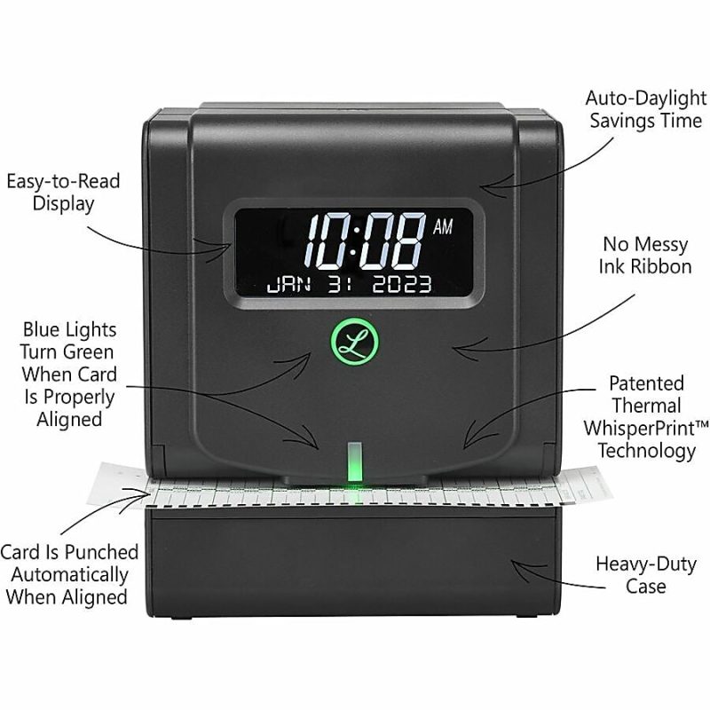 Lathem 2100 HD Heavy-Duty Thermal Print Time Clock, Gray - Image 4