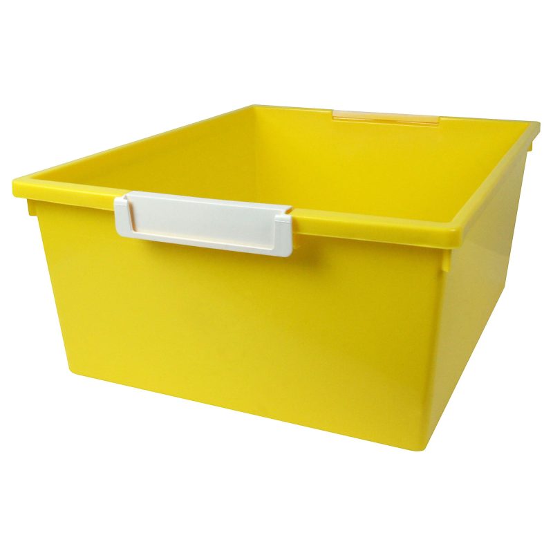 Romanoff Tattle Tray With Label Holder, 12 QT, Yellow, Pack Of 3 - Image 2