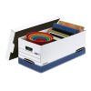Bankers Box® Stor/File™ Medium-Duty Storage Boxes With Locking Lift-Off Lids And Built-In Handles, Letter Size, 24" x 12" x 10", 60% Recycled, White/Blue, Case Of 4, 70107 - Image 4