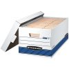Bankers Box® Stor/File™ Medium-Duty Storage Boxes With Locking Lift-Off Lids And Built-In Handles, Letter Size, 24" x 12" x 10", 60% Recycled, White/Blue, Case Of 4, 70107 - Image 9