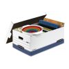 Bankers Box® Stor/File™ FastFold® Medium-Duty Storage Boxes With Locking Lift-Off Lids And Built-In Handles, Legal Size, 24“D x 15" x 10", 60% Recycled, White/Blue, Case Of 4 - Image 5