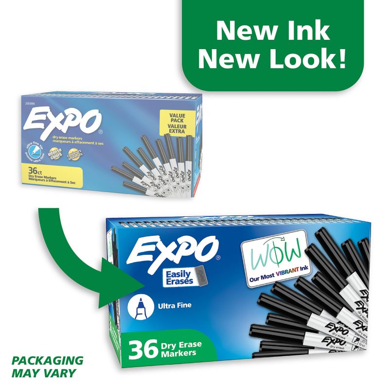 EXPO® Low-Odor Ultra-Fine Tip Dry-Erase Markers, Black, Pack Of 36 - Image 2