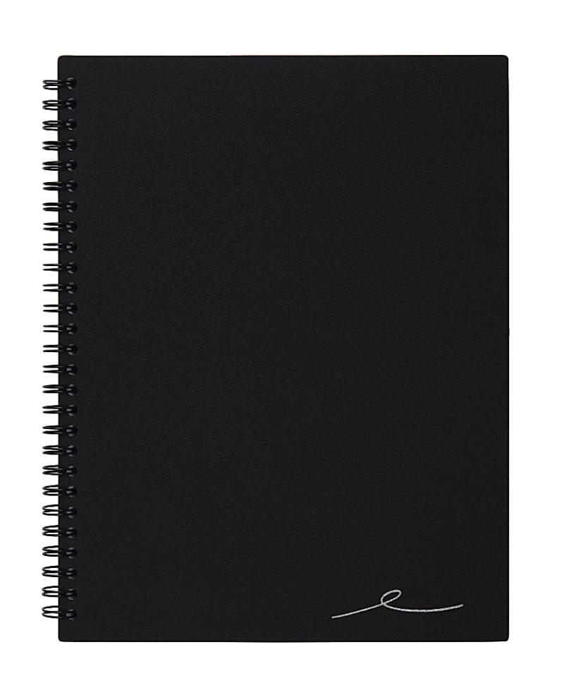 Office Depot® Brand Wirebound Business Notebook, Hard Back Cover, 7-1/4" x 9-1/2", Narrow Ruled, 80 Sheets, Black - Image 2