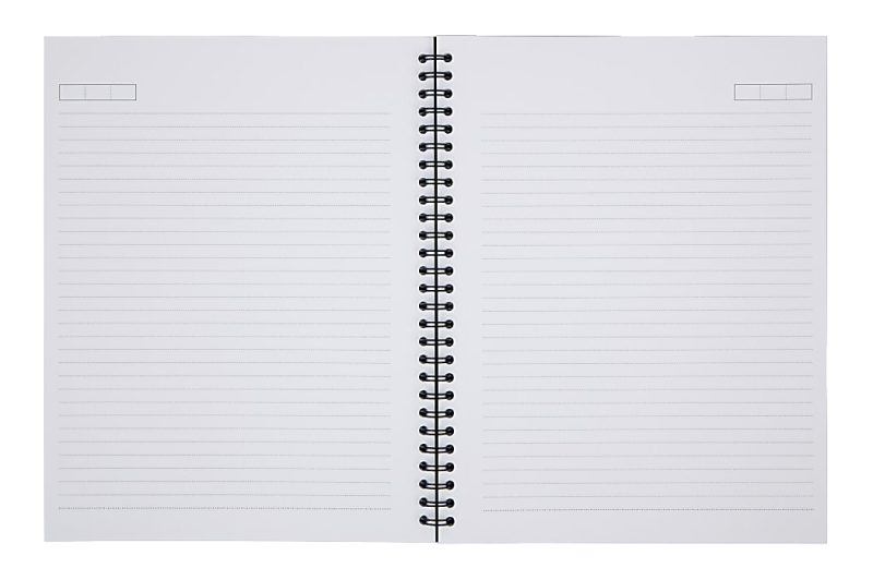 Office Depot® Brand Wirebound Business Notebook, Hard Back Cover, 7-1/4" x 9-1/2", Narrow Ruled, 80 Sheets, Black - Image 3
