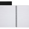 Office Depot® Brand Wirebound Business Notebook, Hard Back Cover, 7-1/4" x 9-1/2", Narrow Ruled, 80 Sheets, Black