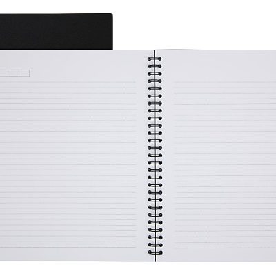 Office Depot® Brand Wirebound Business Notebook, Hard Back Cover, 7-1/4" x 9-1/2", Narrow Ruled, 80 Sheets, Black