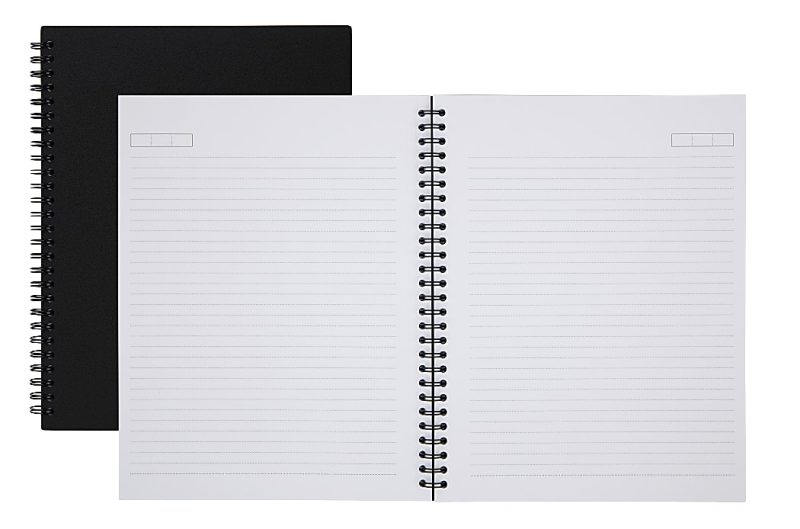 Office Depot® Brand Wirebound Business Notebook, Hard Back Cover, 7-1/4" x 9-1/2", Narrow Ruled, 80 Sheets, Black