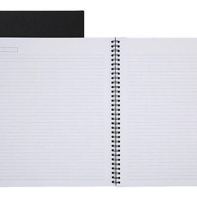 Office Depot® Brand Wirebound Business Notebook, Hard Back Cover, 7-1/4" x 9-1/2", Narrow Ruled, 80 Sheets, Black - Black,College