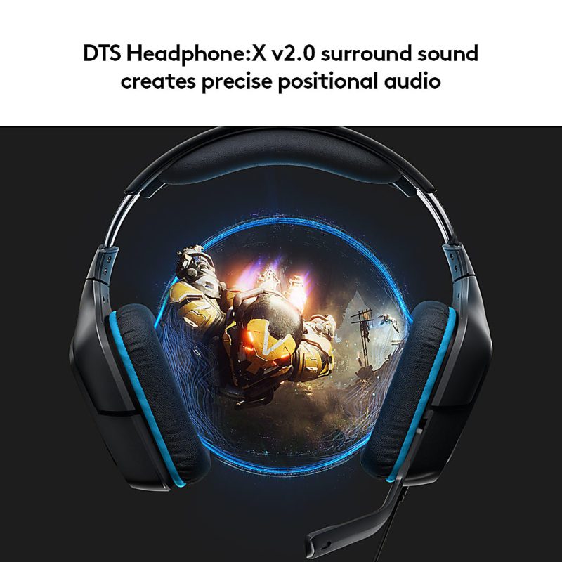 Logitech® G432 7.1 Surround Sound Over-The-Ear Wired Gaming Headset, Black, 981-000769 - Image 3