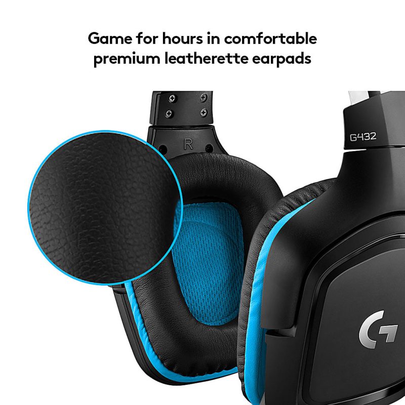 Logitech® G432 7.1 Surround Sound Over-The-Ear Wired Gaming Headset, Black, 981-000769 - Image 5