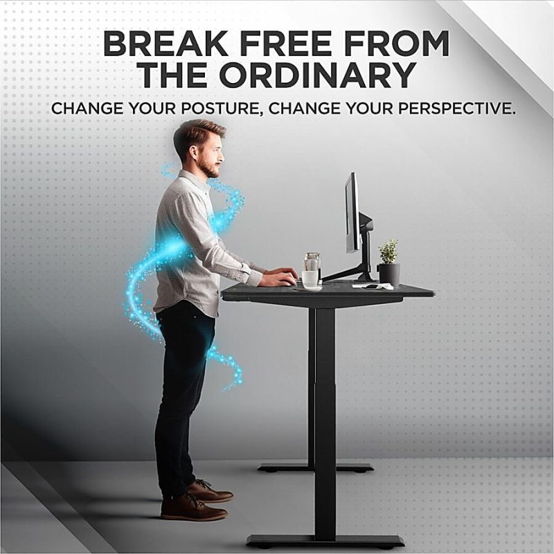 Rise Up® Electric 48"W Standing Computer Desk, Black Frame - Image 2
