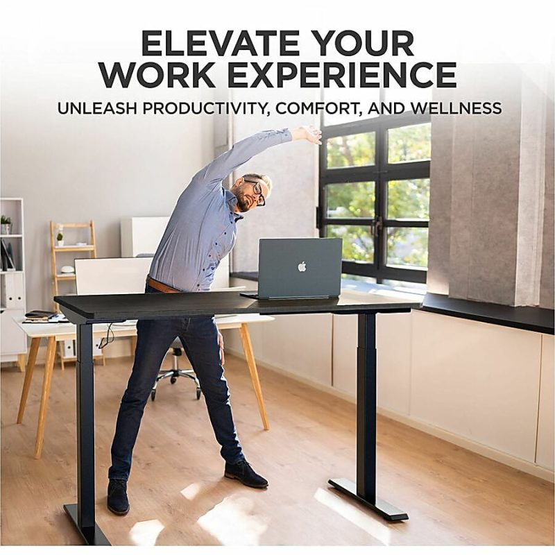 Rise Up® Electric 48"W Standing Computer Desk, Black Frame - Image 3
