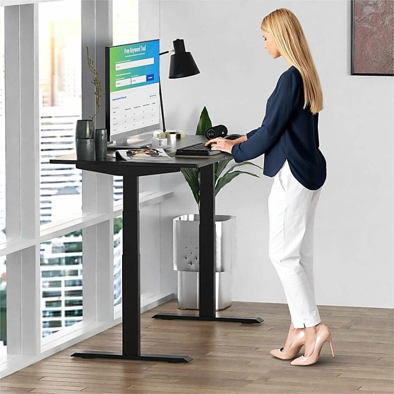 Rise Up® Electric 48"W Standing Computer Desk, Black Frame - Image 6