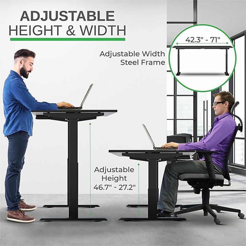 Rise Up® Electric 48"W Standing Computer Desk, Black Frame - Image 7