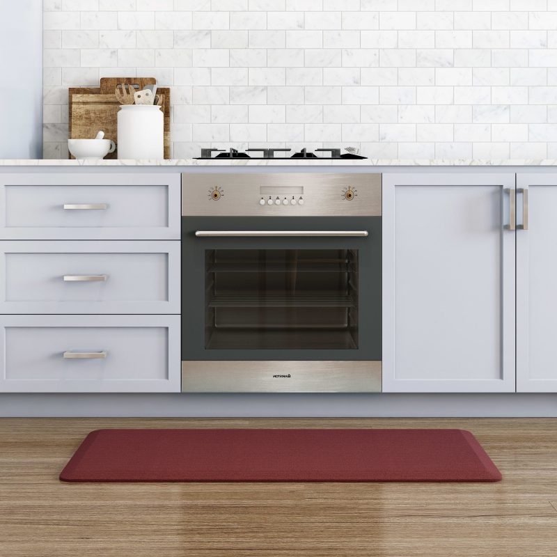 GelPro NewLife Designer Comfort Grasscloth Anti-Fatigue Floor Mat, 20" x 48", Crimson - Image 2