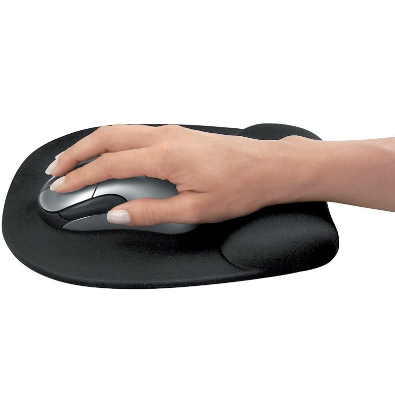 Fellowes® Gel Wrist Rest/Mouse Pad, Fabric, Black - Image 4