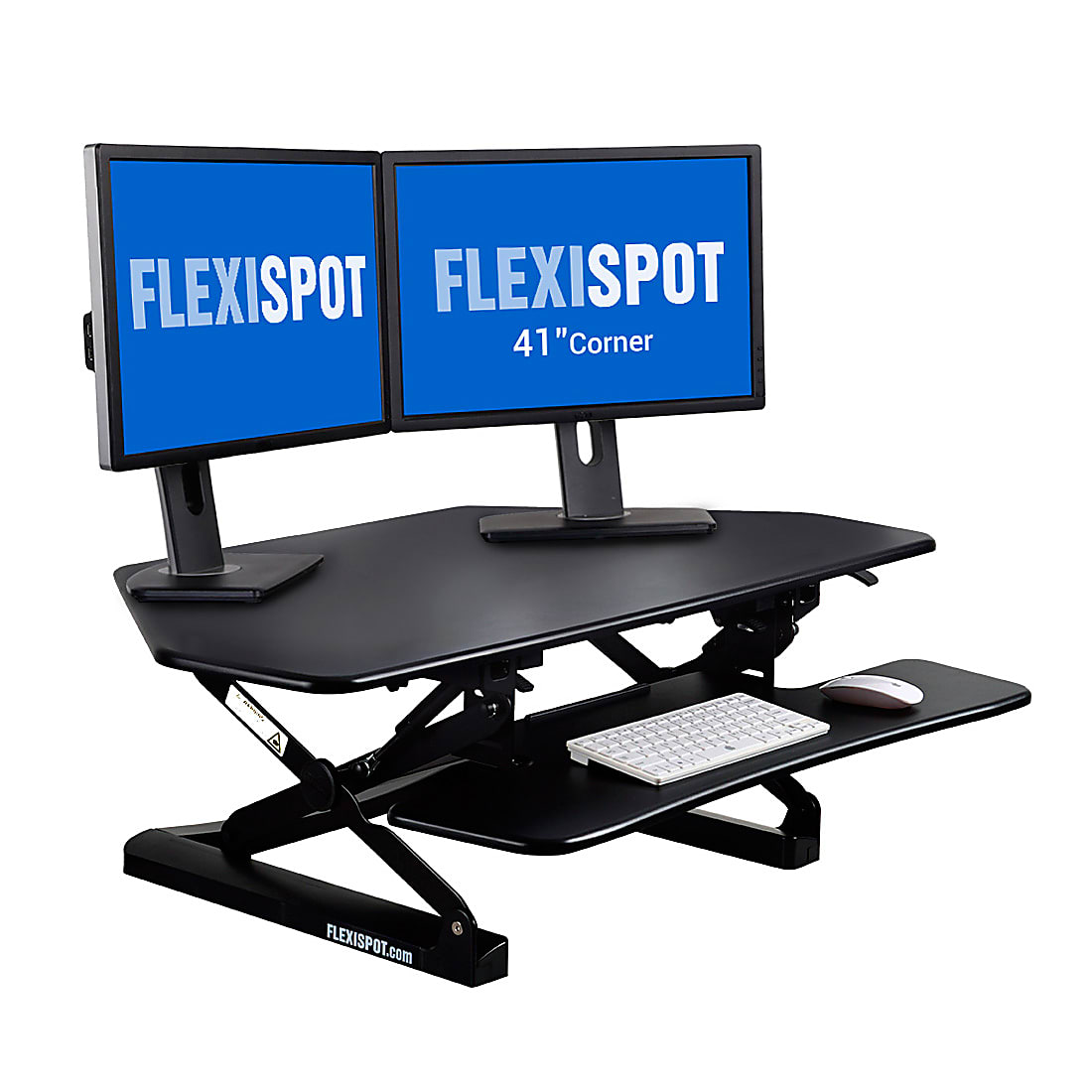FlexiSpot Height-Adjustable Standing Desk Riser for Corner Desk, 41"W, Black - Image 2
