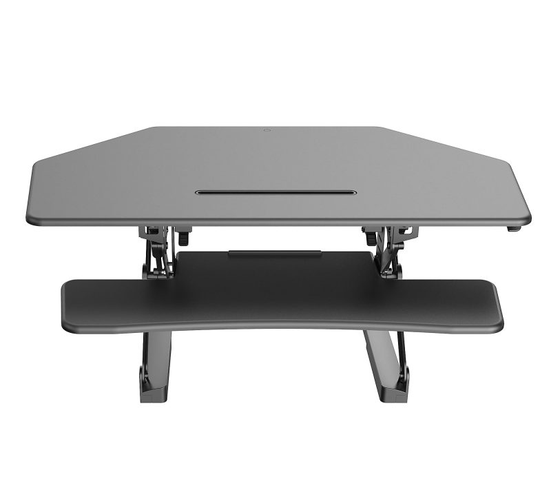 FlexiSpot Height-Adjustable Standing Desk Riser for Corner Desk, 41"W, Black - Image 6