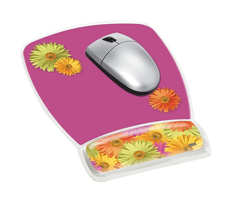 3M™ Precise™ Micro-Texture Mousing Surface With Gel Wrist Rest, Daisy Design - Image 2
