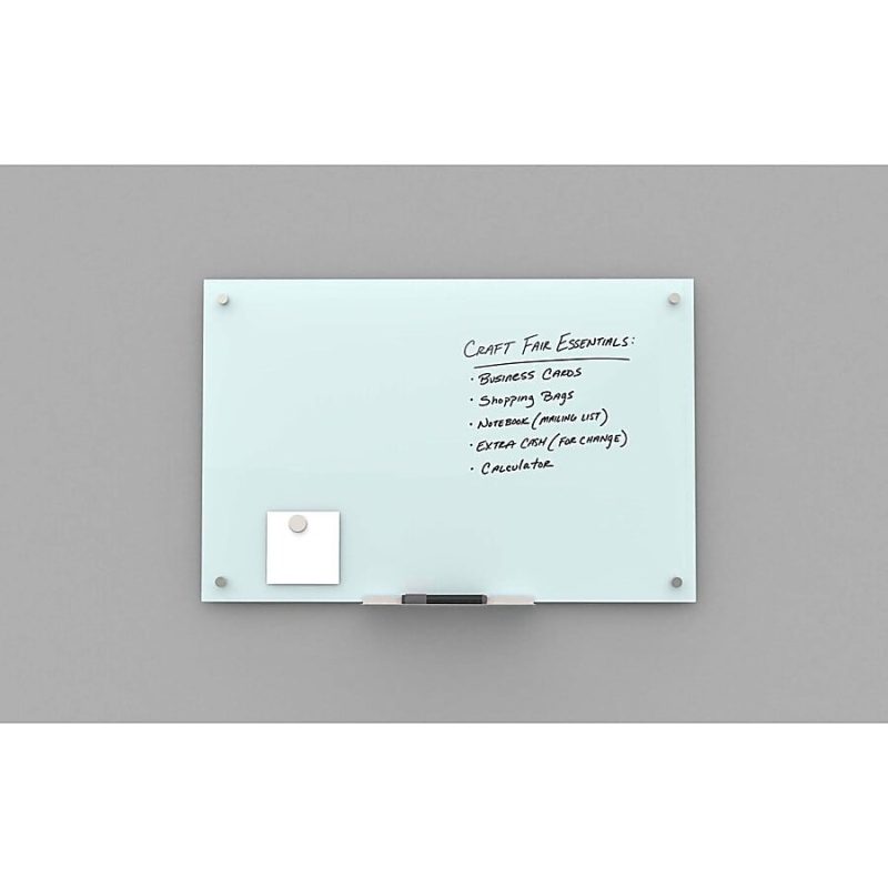 U Brands® Magnetic Glass Dry-Erase Board, 72" X 48", White Frosted Surface, Frameless, Actual Size 70" X 47" (2301U00-01) - Image 8