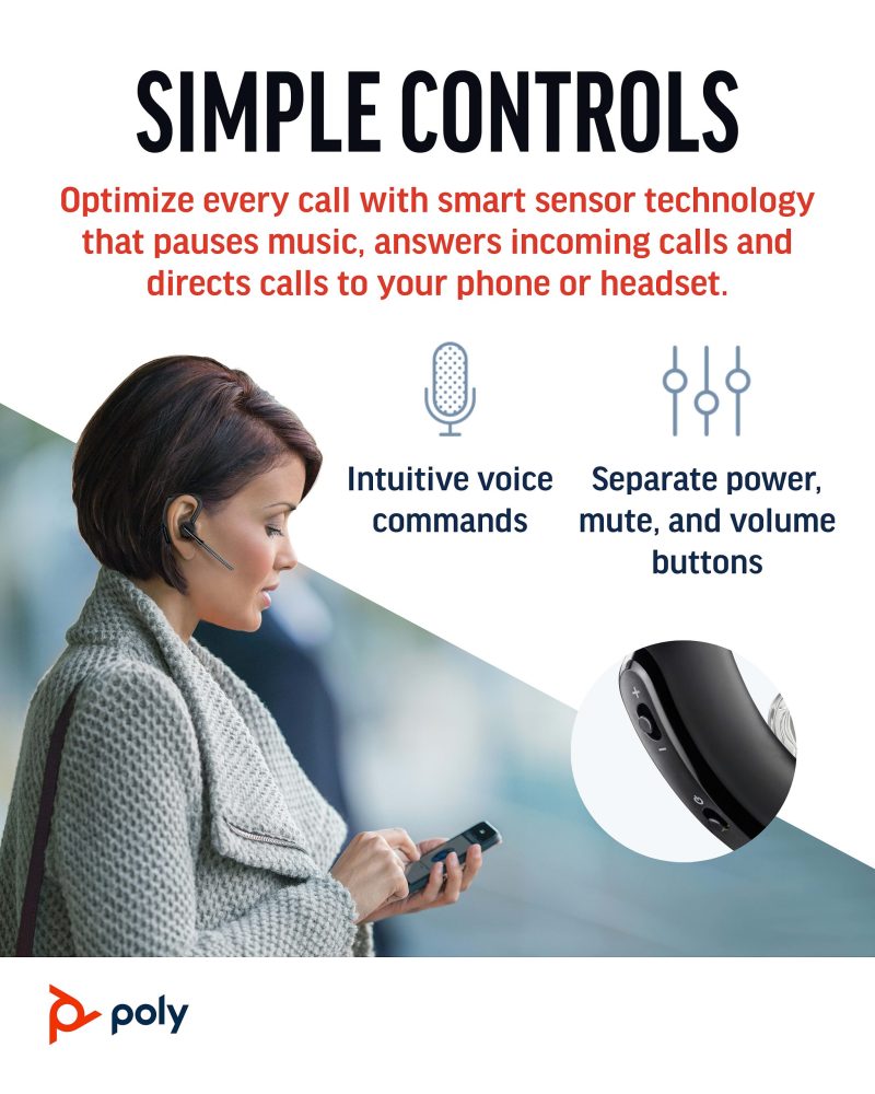 Plantronics® Voyager Legend Wireless Bluetooth® Over The Ear Headset, Black - Image 4