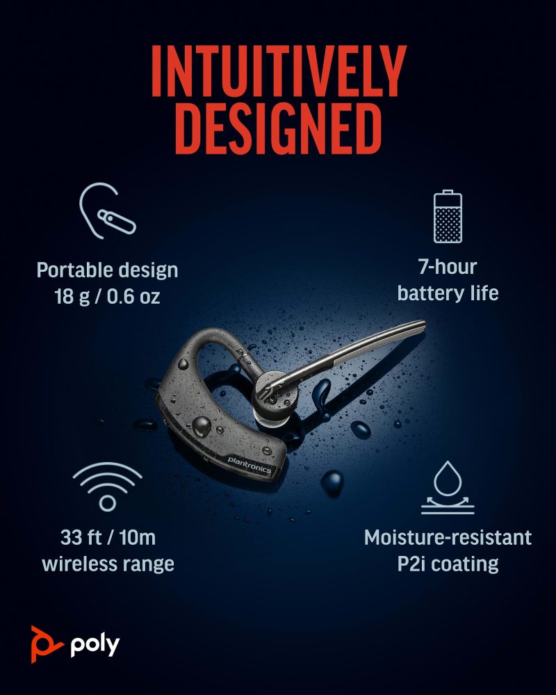 Plantronics® Voyager Legend Wireless Bluetooth® Over The Ear Headset, Black - Image 6