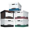 Bankers Box® R Kive® Heavy-Duty Storage Boxes With Locking Lift-Off Lids And Built-In Handles, Letter/Legal Size, 15" x 12" x 10", 60% Recycled, White/Black, Case Of 12 - Image 2