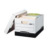 Bankers Box® R Kive® Heavy-Duty Storage Boxes With Locking Lift-Off Lids And Built-In Handles, Letter/Legal Size, 15" x 12" x 10", 60% Recycled, White/Black, Case Of 12 - Image 4