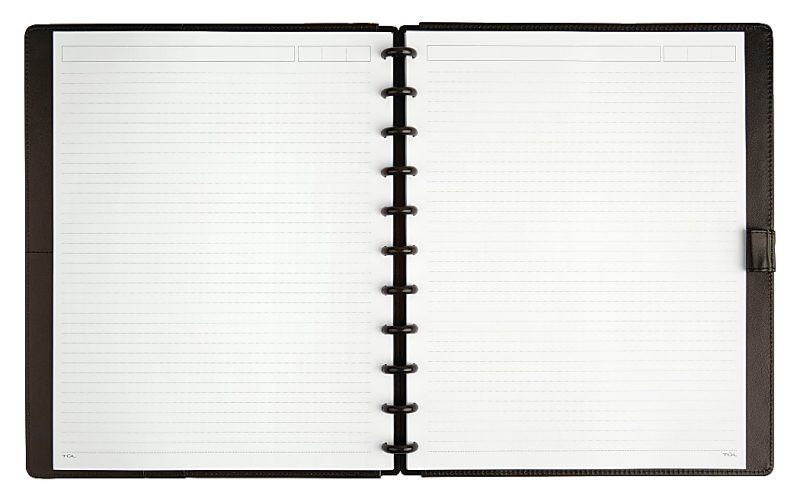TUL® Discbound Notebook With Leather Cover, Letter Size, Narrow Ruled, 60 Sheets, Black - Image 2
