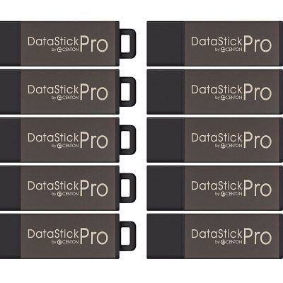 Centon DataStick Pro USB 2.0 Flash Drives, 32GB, Gray, Pack Of 10 Flash Drives