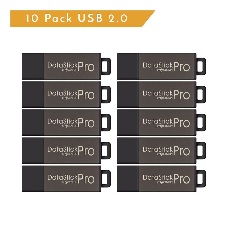 Centon DataStick Pro USB 2.0 Flash Drives, 32GB, Gray, Pack Of 10 Flash Drives - Image 4