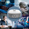 Sharp White Noise Machine Alarm Clock with Bluetooth Speaker, 2-3/8”H x 5-1/8”W x 5-1/8”D, White - Image 3