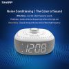 Sharp White Noise Machine Alarm Clock with Bluetooth Speaker, 2-3/8”H x 5-1/8”W x 5-1/8”D, White - Image 4