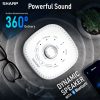 Sharp White Noise Machine Alarm Clock with Bluetooth Speaker, 2-3/8”H x 5-1/8”W x 5-1/8”D, White - Image 6