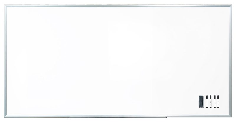 WorkPro™ Porcelain Magnetic Dry-Erase Whiteboard, 24" x 36", Aluminum Frame With Silver Finish - White,48 in. X 96 in.