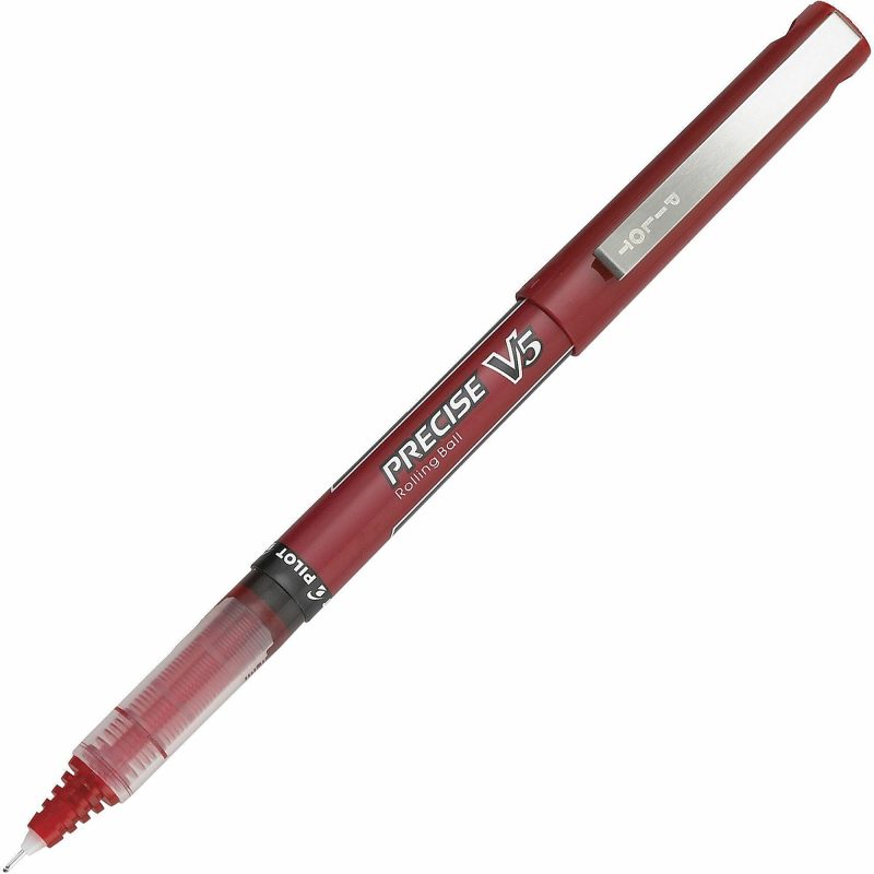 Pilot® Precise™ V5 Liquid Ink Rollerball Pens, Extra Fine Point, 0.5 mm, Red Barrel, Red Ink, Pack Of 12 - Image 3