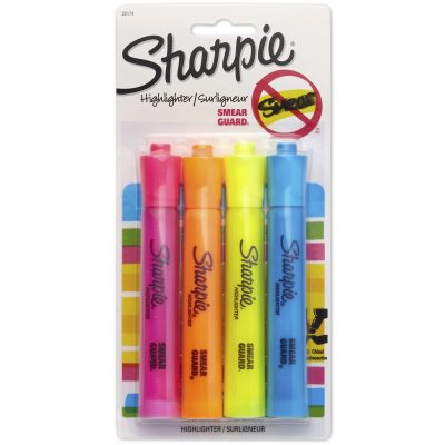 Sharpie® Tank Style Highlighters, Chisel Tip, Fluorescent Yellow, Box of 24 - Assorted,4