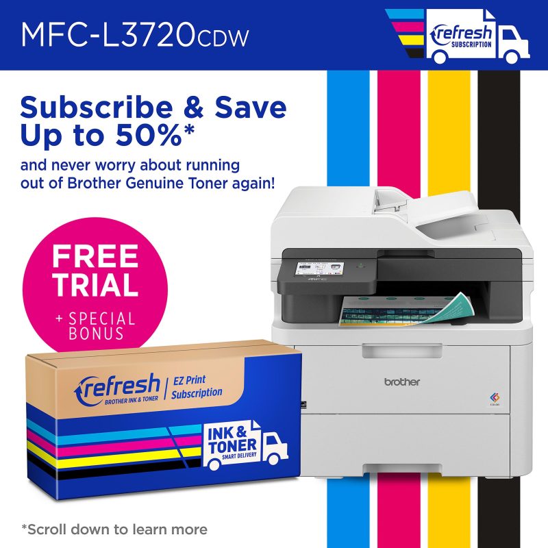 Brother MFC-L3720CDW Wireless Digital Color All-in-One Printer with Laser Quality Output and Refresh EZ Print Eligibility - Image 5