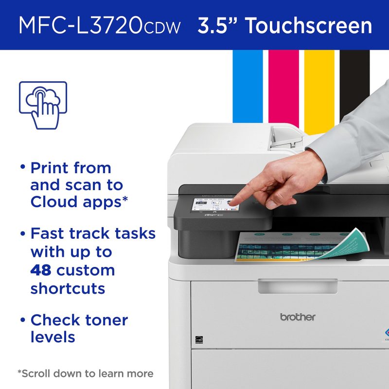 Brother MFC-L3720CDW Wireless Digital Color All-in-One Printer with Laser Quality Output and Refresh EZ Print Eligibility - Image 7