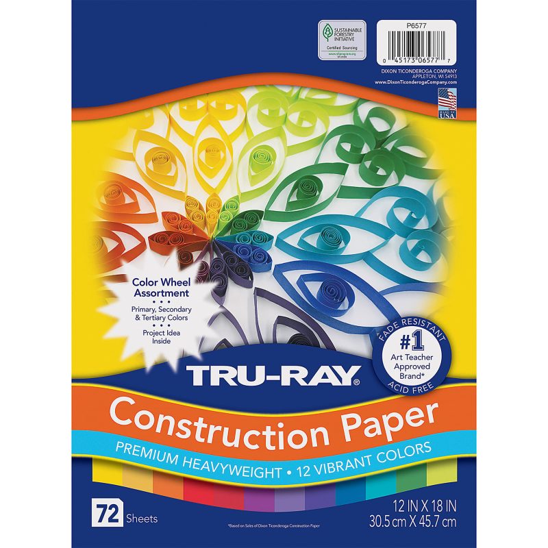 Tru-Ray® Color Wheel Paper Assortment, 12" x 18", Assorted Colors, 72 Sheets Per Pack, Set Of 3 Packs - Image 2