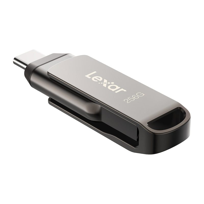 Lexar JumpDrive Dual Drive D400 USB Flash Drive, 256 GB, Silver - Image 4