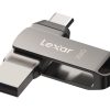 Lexar JumpDrive Dual Drive D400 USB Flash Drive, 256 GB, Silver - Image 8