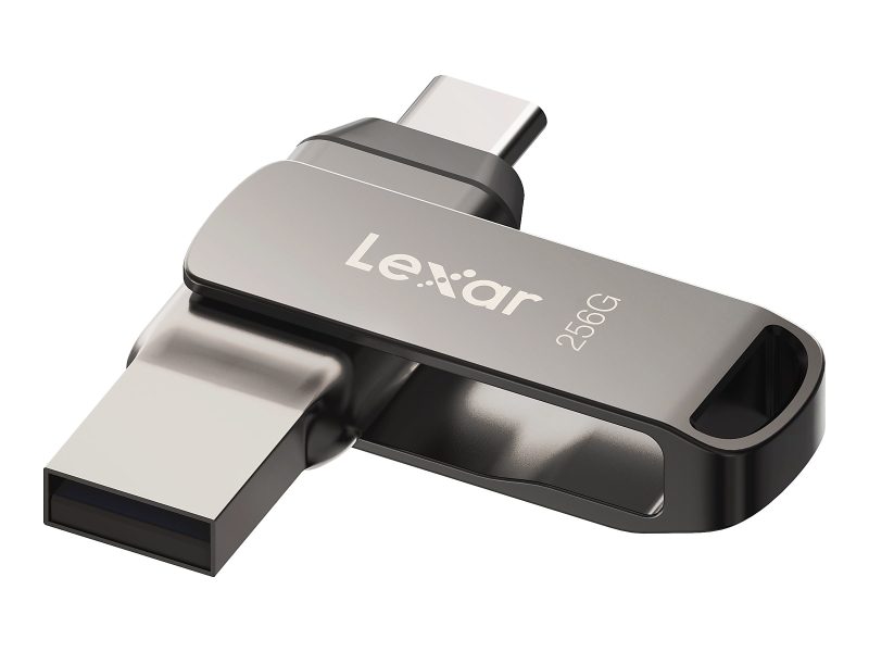 Lexar JumpDrive Dual Drive D400 USB Flash Drive, 256 GB, Silver - Image 8