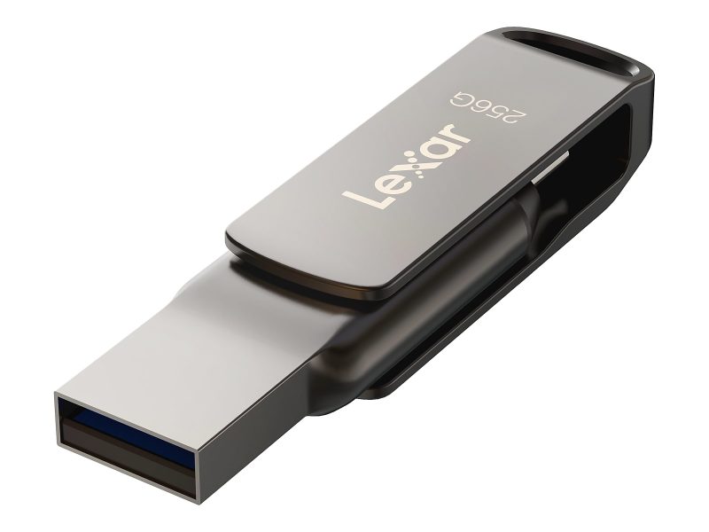 Lexar JumpDrive Dual Drive D400 USB Flash Drive, 256 GB, Silver - Image 9