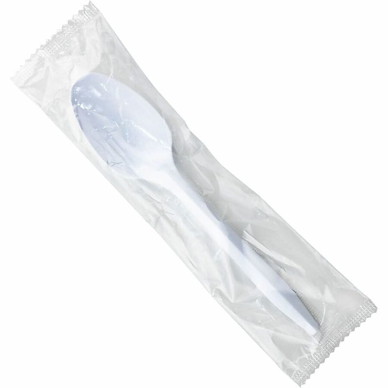 Genuine Joe Individually Wrapped Spoon - 1 Piece(s) - 1000/Carton - Spoon - 1 x Spoon - Disposable - White - Image 5