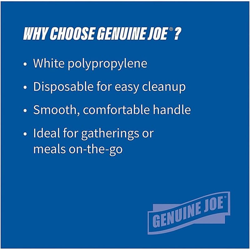 Genuine Joe Individually Wrapped Spoon - 1 Piece(s) - 1000/Carton - Spoon - 1 x Spoon - Disposable - White - Image 6