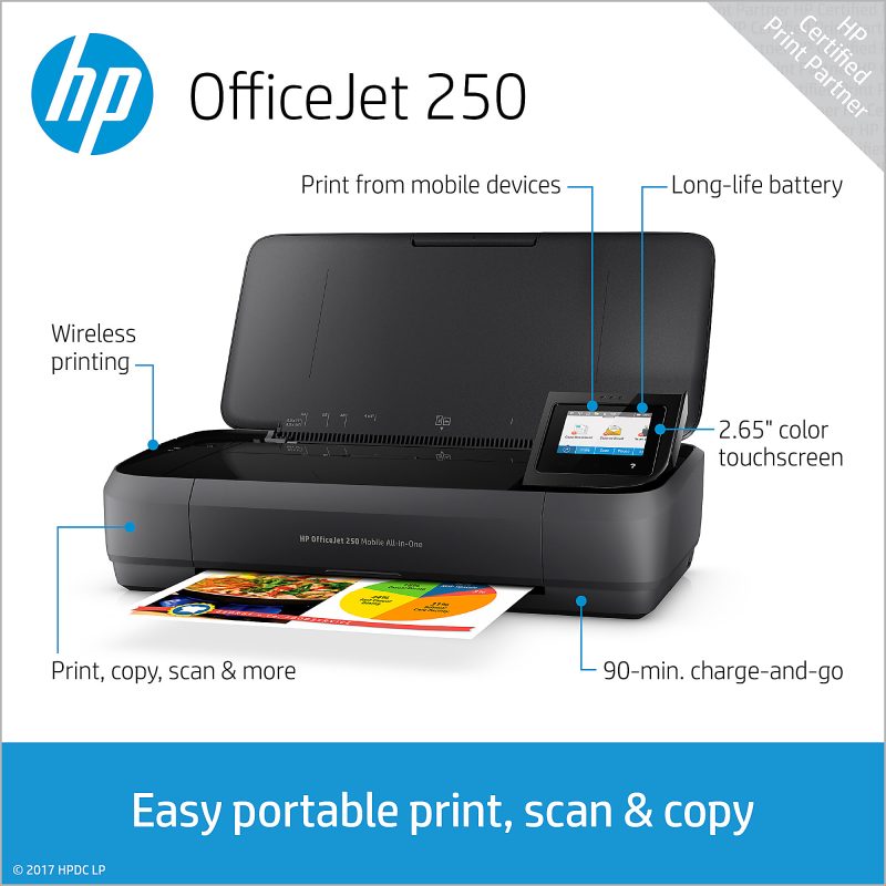 HP OfficeJet 250 Wireless Inkjet All-In-One Color Printer - Image 2